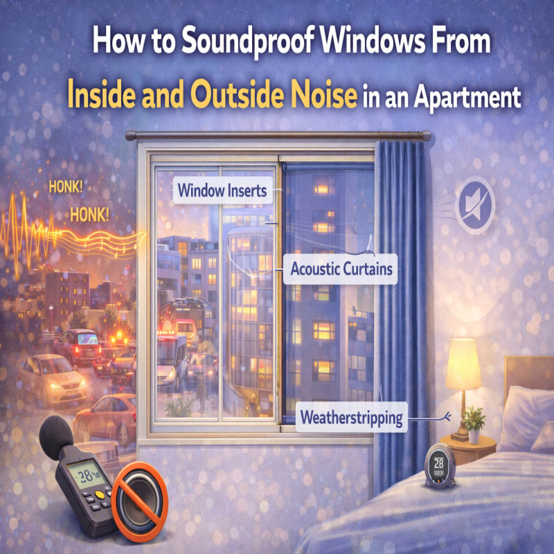 how to soundproof windows from  inside and outside noise in an apartments