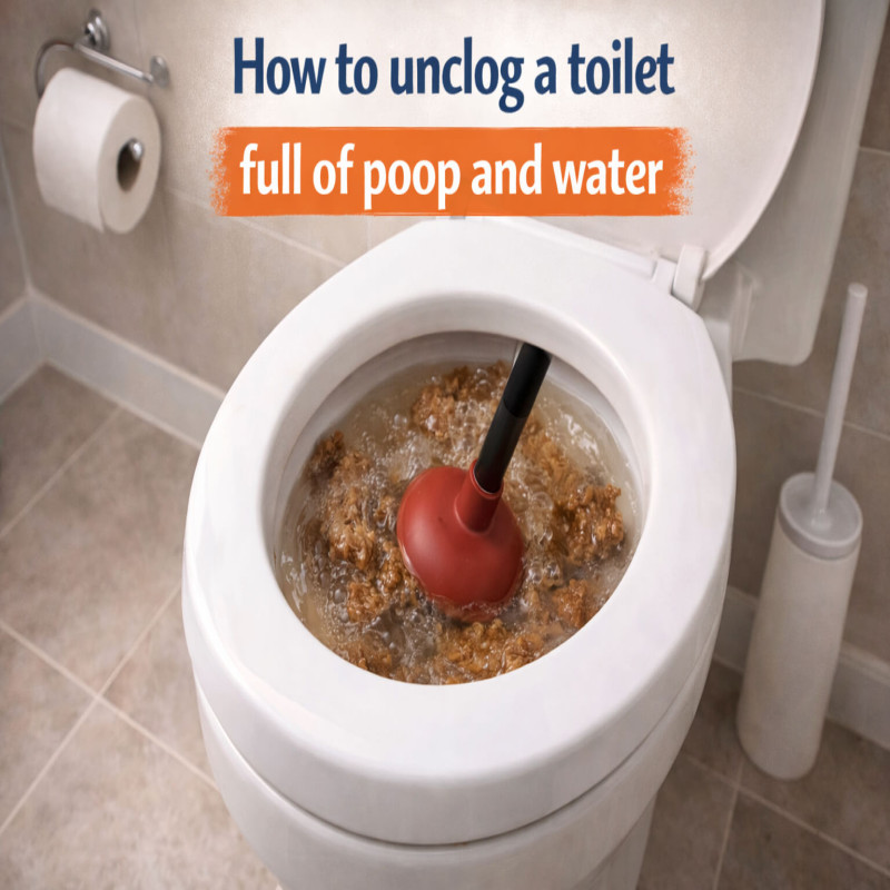 How to unclog a toilet full of poop and water